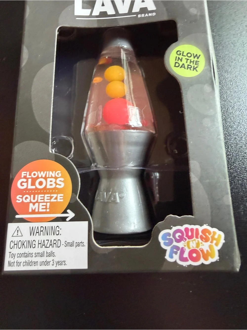 Schylling Squish 'n Flow Original Lava Lamp Glow Dark Squishy Toy Orange Yellow